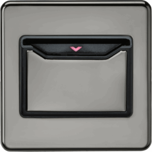 Knightsbridge Black Nickel 32A 1G Key Card Switch