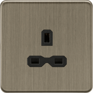 Knightsbridge Antique Brass 13A 1G Unswitched Socket