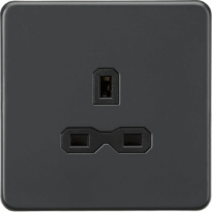Knightsbridge Anthracite 13A 1G Unswitched Socket with Insert
