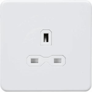 Knightsbridge Matt White 13A 1G Unswitched Socket with Insert