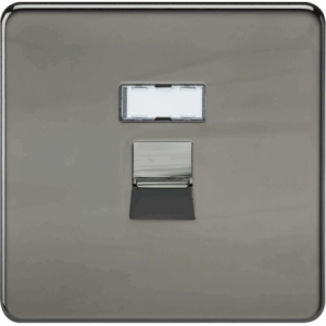 Knightsbridge Black Nickel RJ45 Network Outlet