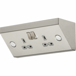 Knightsbridge Stainless Steel 13A 2G Mounting DP Switched Socket