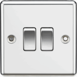 Knightsbridge Polished Chrome 10AX 2G 2-way Switch