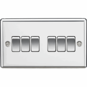 Knightsbridge Polished Chrome 10AX 6G 2-way Switch