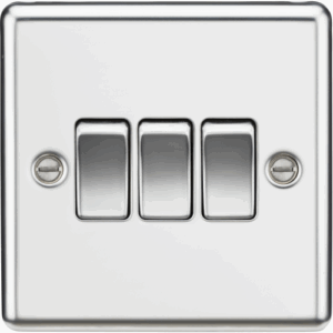 Knightsbridge Polished Chrome 10AX 3G 2-way Switch