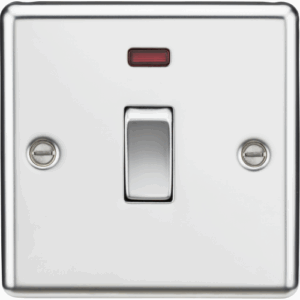 Knightsbridge Polished Chrome 20A 1G DP Switch with Neon