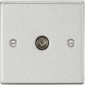 Knightsbridge Brushed Chrome TV Outlet (non-isolated)