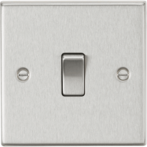 Knightsbridge Brushed Chrome 10AX 1G 2-way Plate Switch
