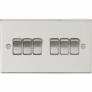 Knightsbridge Brushed Chrome 10AX 6G 2-way Plate Switch