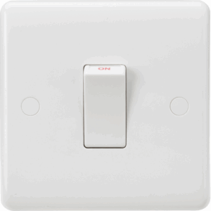 Knightsbridge White Curved Edge 45A DP Switch (1G size) Rocker