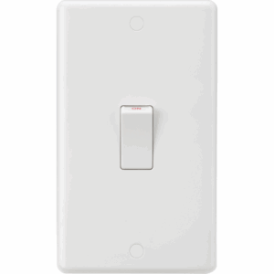 Knightsbridge White Curved Edge 45A DP Switch (2G size) Rocker