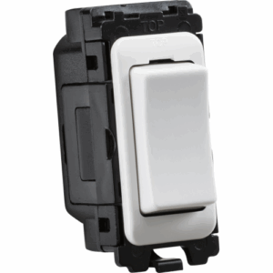 Knightsbridge White 20AX 2-way Retractive Switch Module (Centre Off)