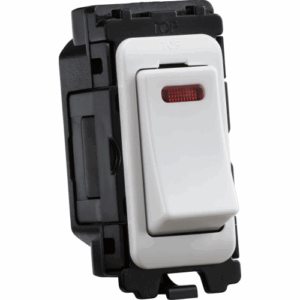 Knightsbridge White 20AX DP Switch with Neon Module