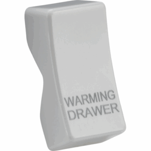 Knightsbridge White Rocker cover laser printed WARMING DRAWER