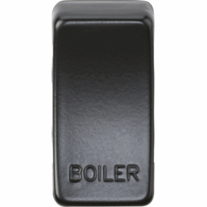 Knightsbridge Matt Black Switch cover marked BOILER