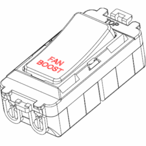 Knightsbridge Matt Black Switch cover marked FAN BOOST