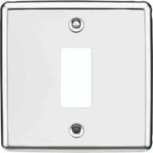 Knightsbridge Polished Chrome 1G Grid Faceplate Rounded Edge
