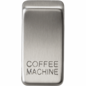 Knightsbridge Brushed Chrome Switch cover marked COFFEE MACHINE