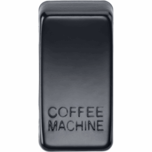 Knightsbridge Matt Black Switch cover marked COFFEE MACHINE