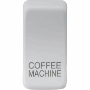 Knightsbridge Matt White Switch cover marked COFFEE MACHINE