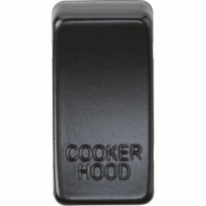 Knightsbridge Matt Black Switch cover marked COOKER HOOD
