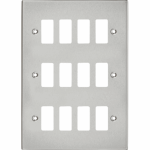 Knightsbridge Brushed Chrome 12G Grid Faceplate