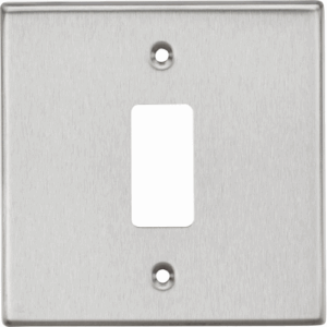 Knightsbridge Brushed Chrome 1G Grid Faceplate