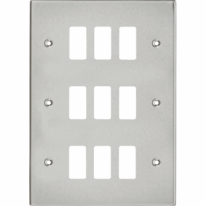 Knightsbridge Brushed Chrome 9G Grid Faceplate