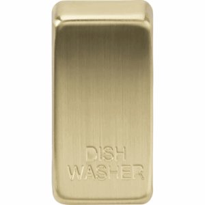 Knightsbridge Brushed Brass Switch cover marked DISHWASHER
