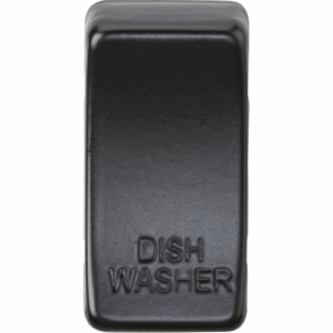 Knightsbridge Matt Black Switch cover marked DISHWASHER