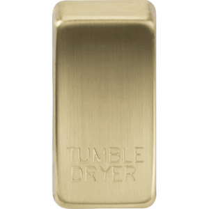Knightsbridge Brushed Brass Switch cover marked TUMBLE DRYER