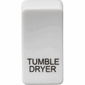 Knightsbridge White Switch cover marked TUMBLE DRYER