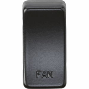 Knightsbridge Matt Black Switch cover marked FAN