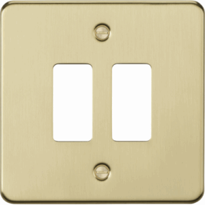 Knightsbridge Brushed Brass 2G grid faceplate