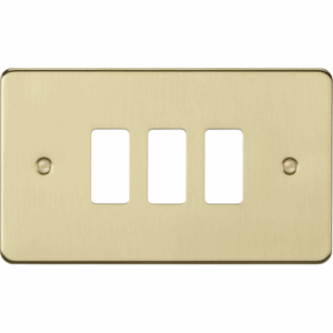 Knightsbridge Brushed Brass 3G grid faceplate