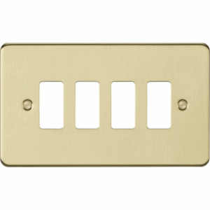 Knightsbridge Brushed Brass 4G grid faceplate