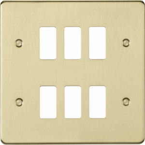 Knightsbridge Brushed Brass 6G grid faceplate