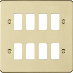 Knightsbridge Brushed Brass 8G grid faceplate