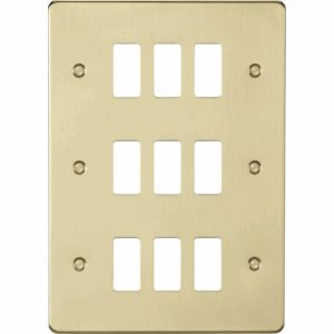 Knightsbridge Brushed Brass 9G grid faceplate