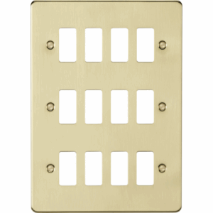 Knightsbridge Brushed Brass 12G grid faceplate