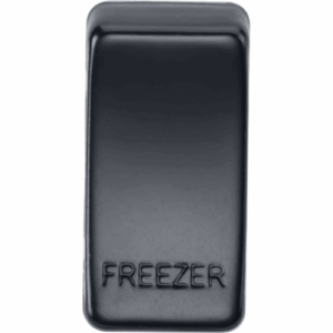 Knightsbridge Matt Black Switch cover marked FREEZER
