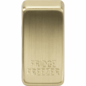 Knightsbridge Brushed Brass Switch cover marked FRIDGE FREEZER