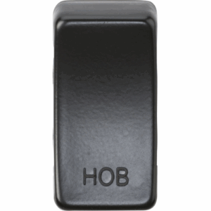 Knightsbridge Matt Black Switch cover marked HOB