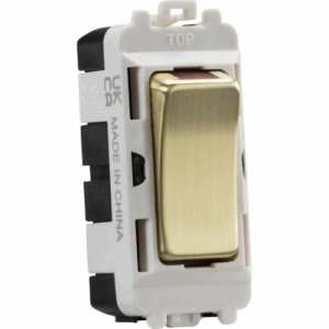 Knightsbridge Brushed Brass 20AX DP grid module with LED indicator