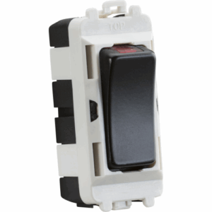 Knightsbridge Matt Black 20AX DP module with LED indicator