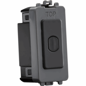 Knightsbridge Anthracite 1G 1-way 10-200W (10-100W LED) trailing edge dimmer (Press Type)