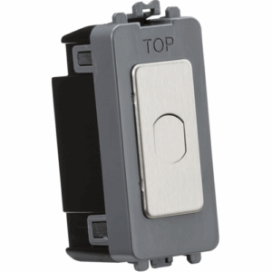 Knightsbridge Brushed Chrome 1G 1-way 10-200W (10-100W LED) trailing edge dimmer (Press Type)