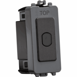 Knightsbridge Smoked Bronze 1G 1-way 10-200W (10-100W LED) trailing edge dimmer (Press Type)