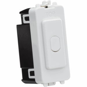 Knightsbridge White 1G 1-way 10-200W (10-100W LED) trailing edge dimmer (Press Type)