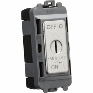 Knightsbridge Brushed Chrome 10A Fan Isolator Key Switch Module